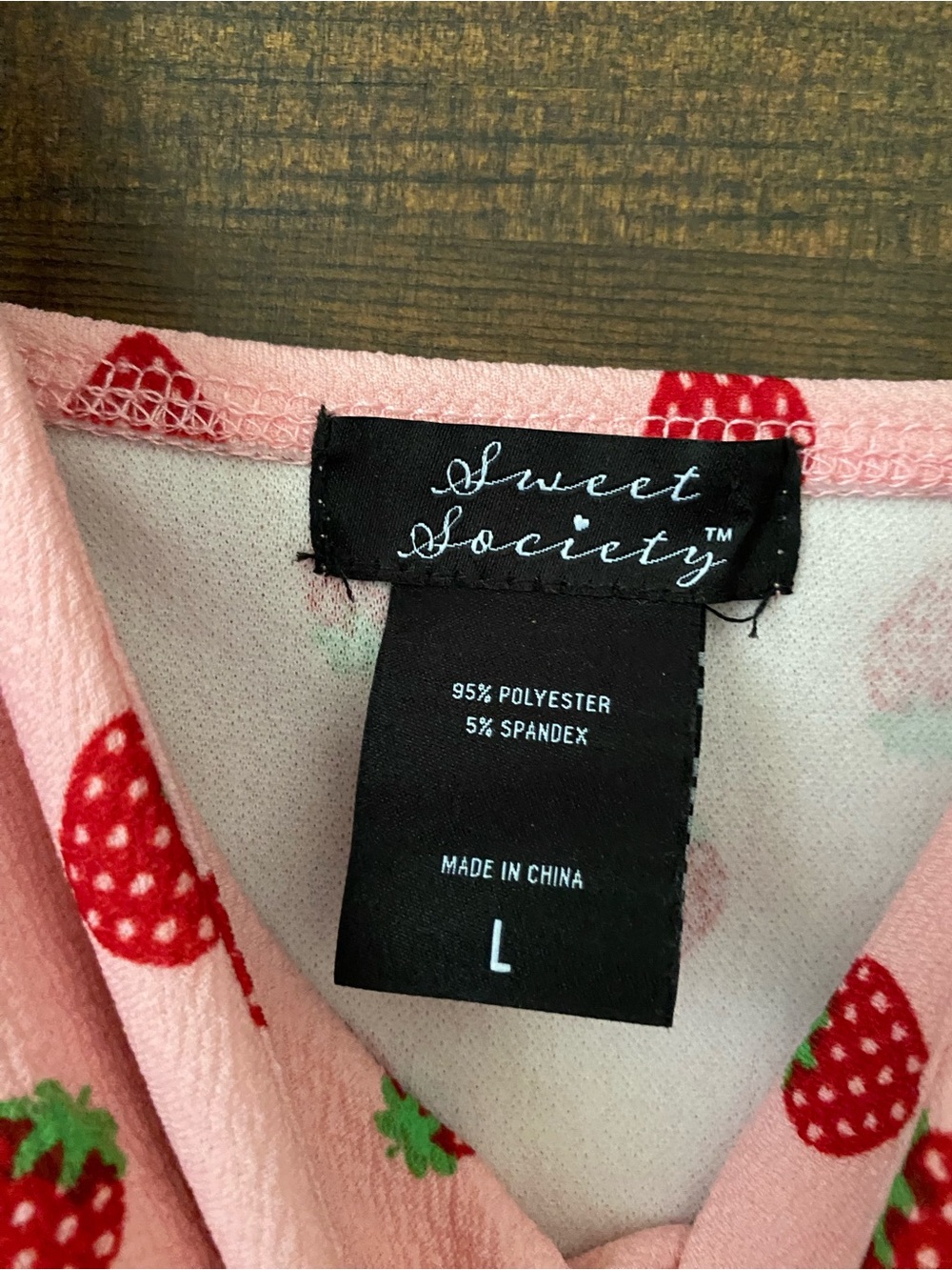 Pink Strawberry Print Spaghetti-Strap Dress - Picture 2 of 2